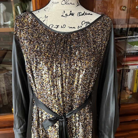 Reem Akra Sequence Dress Tunic. Size S/M . Green/olive color - Picture 3 of 7